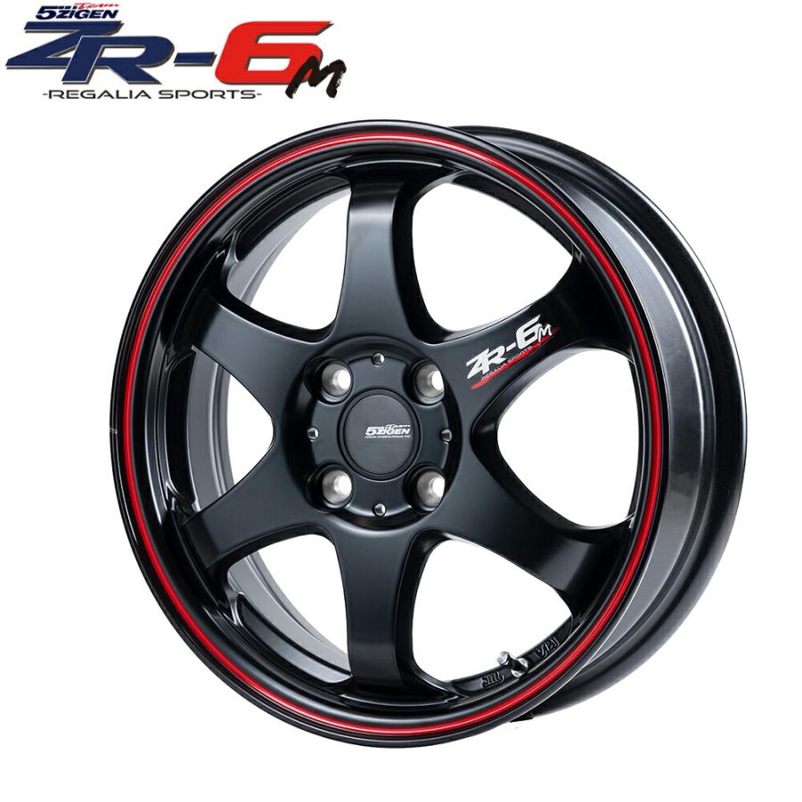 5ZIGEN アルミホイール ZR-6M マットブラック レッドライン 15x4.5J 4H