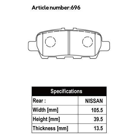 ACRE アクレ ブレーキパッド リアルレーシング 前後セット ルノー コレオス Y2TR H21.5〜H28.12 4WD 2.5L_2