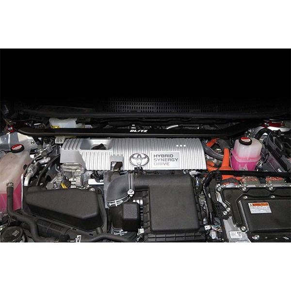 30プリウス　BLITZタワーバー BLITZ（ブリッツ） ストラットタワーバー レッド フロント用 プリウス