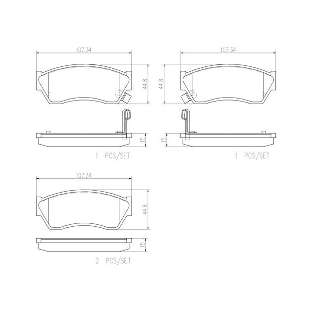 brembo ブレンボ セラミックブレーキパッド フロント用 カプチーノ EA11R EA21R H3.10〜H10.10 | brembo | 01