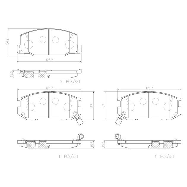 brembo ブレンボ セラミックブレーキパッド フロント用 エスティマ TCR10W TCR20W H5.2〜H8.8 ABS無｜auto-craft｜02