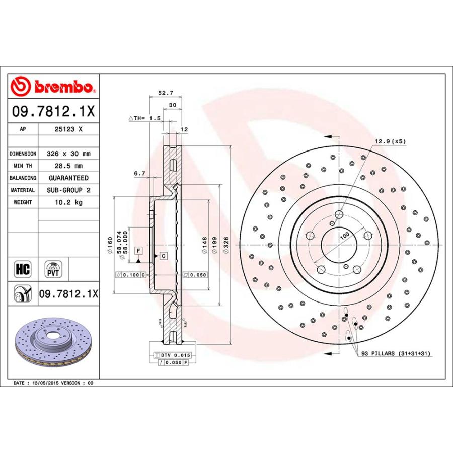 brembo ブレンボ エクストラブレーキローター フロント用 86 ZN6 H29.2〜R3.10 GTリミテッド ハイパフォーマンスパッケージ｜auto-craft｜03