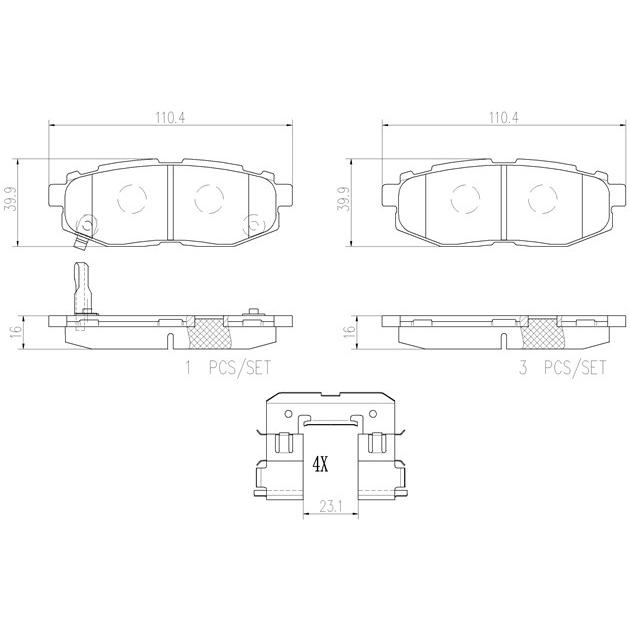 brembo（ブレンボ） セラミックブレーキパッド 1台分セット GR86