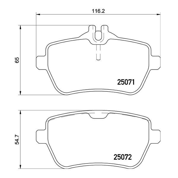 brembo（ブレンボ） ブラックブレーキパッド リア用 ベンツ Sクラス (W222) 222004 222104 H27.8〜 S300h ...