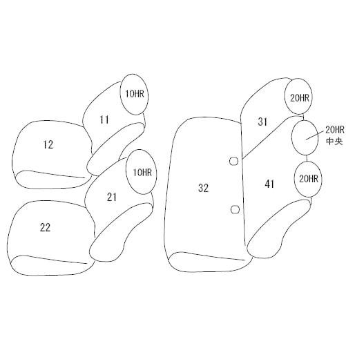 Clazzio クラッツィオ ジュニア シートカバー NV200 バネットワゴン M20 H26/9〜 5人乗 16X-2R/プレミアムGX-2R｜auto-craft｜02
