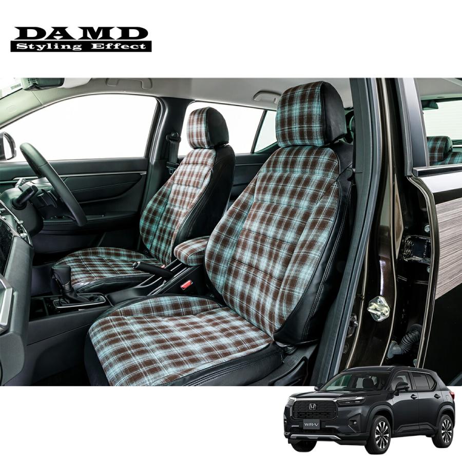 DAMD ダムド REVERB シートカバー BLUE × CHECKEDH WR-V 5BA-DG5