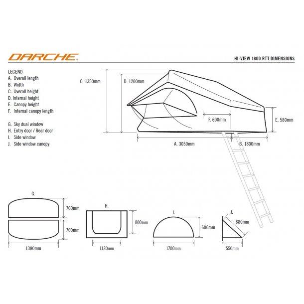 DARCHE ダーチ HI-VIEW1800 ルーフテント 沖縄・離島は要確認 : オート