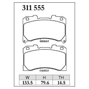 DIXCEL ディクセル ブレーキパッド Mタイプ フロント用 GRヤリス