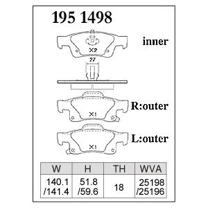 DIXCEL ディクセル ブレーキパッド Mタイプ リア用 クライスラー 