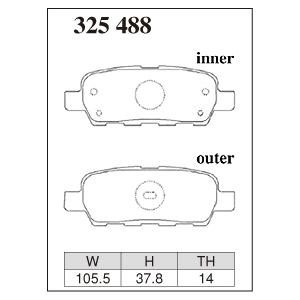 DIXCEL（ディクセル） ブレーキパッド Sタイプ リア用 スカイライン