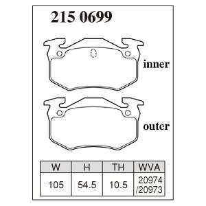 DIXCEL（ディクセル） ブレーキパッド Xタイプ リア用 シトロエン ZX