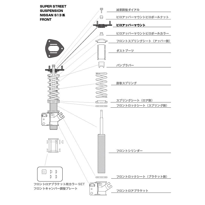 新品　DMAX シルビア　ピロアッパーマウント　S13等 D-MAX / フロントピロアッパーマウント For NISSAN/SUPER STREET