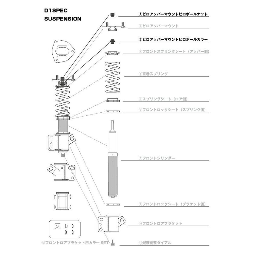 新品　DMAX シルビア　ピロアッパーマウント　S13等 D-MAX 補修パーツ フロントピロアッパーマウント ピロボールカラー