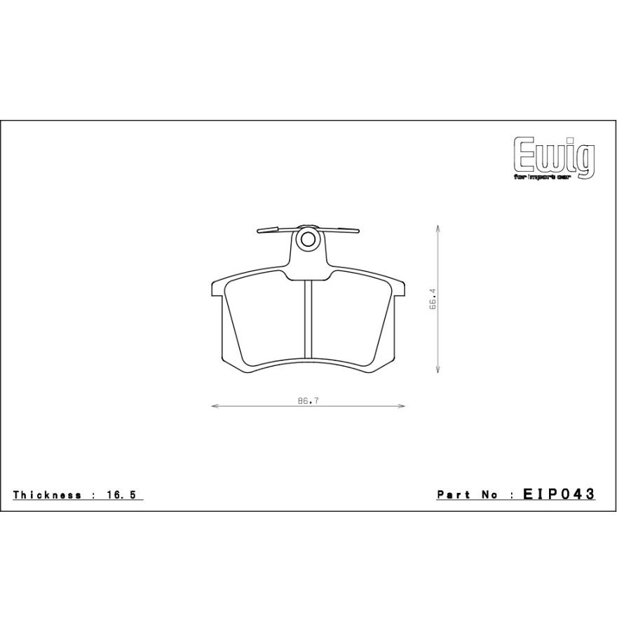 エンドレス ブレーキパッド Ewig CC43(N35S) 前後セット アウディ クーペ クワトロ 2.2E 89/8〜｜auto-craft｜03