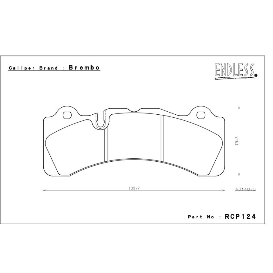 エンドレス ブレンボ製 レーシングキャリパー用 ブレーキパッド MX72 brembo/86 TRD option(17.5mm) ピストン:6_1