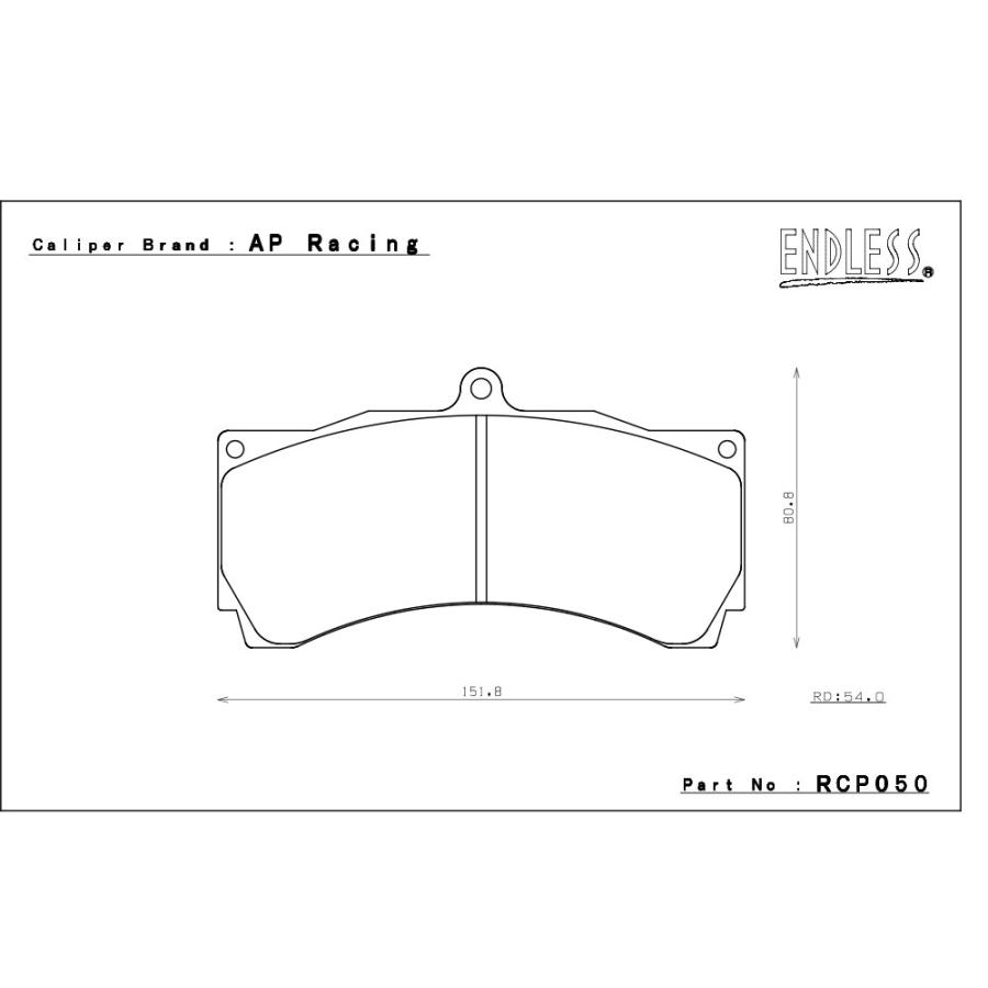 エンドレス APレーシング製 レーシングキャリパー用 ブレーキパッド MX72プラス CP3558/3894/5555キャリパー用 ピストン:6の画像