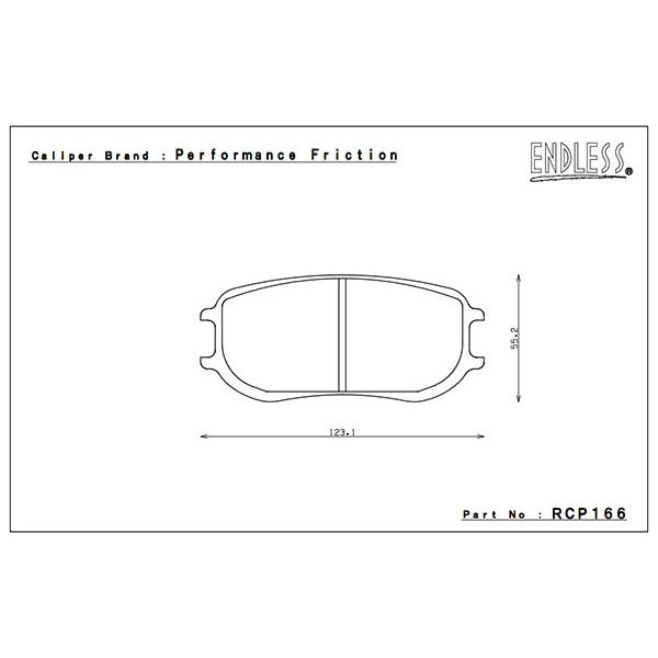 エンドレス ピーエフシー製 レーシングキャリパー用 ブレーキパッド W