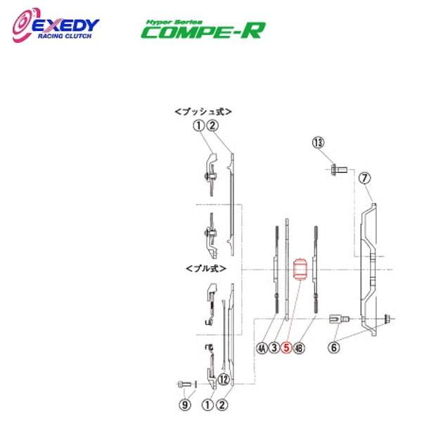 EXEDY エクセディ CH07 コンペR MM022SBL (5)SPLINE HUB ランサーエボリューション 4 5 6 7 8 9