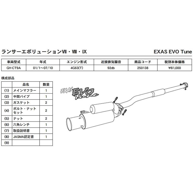 GPスポーツ EXAS エボチューン ランサーエボリューション 7/8/9 GH