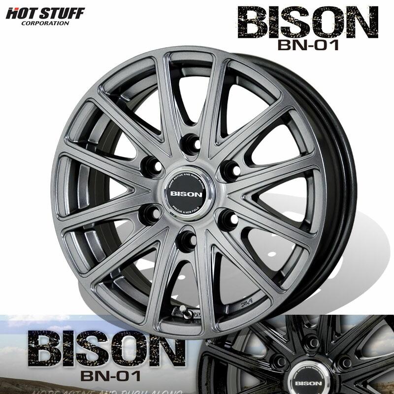 HOTSTUFF バイソン BN-01 15×6.0J 6H PCD139.7 +33 ダークシルバー(DS 