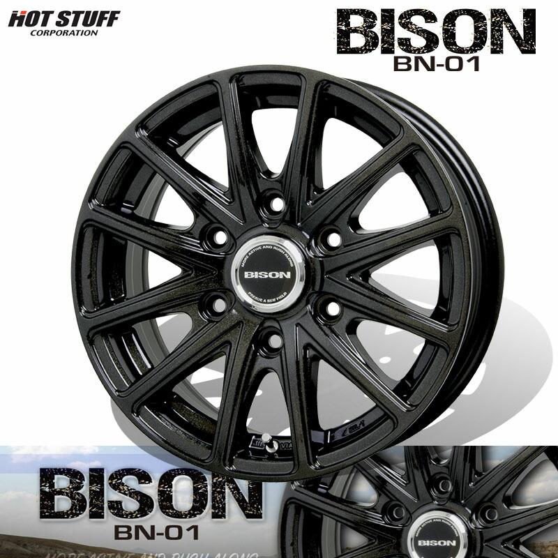 HOTSTUFF バイソン BN-01 15×6.0J 6H PCD139.7 +33 メタリック 