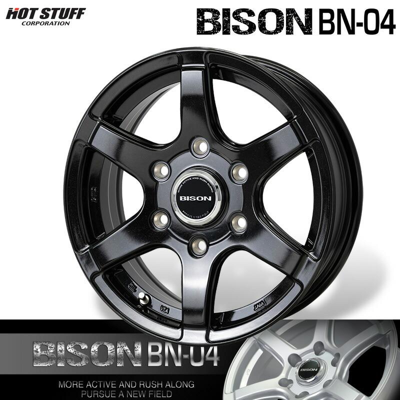 バイソン BN-04 メタリックブラック (MBK) アルミホイール1本 15×6.0J