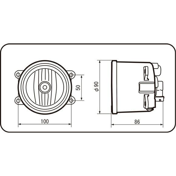 IPF IPF 983 丸形90φマルチリフレクター H11 12v 55w ゴールドレンズ 1