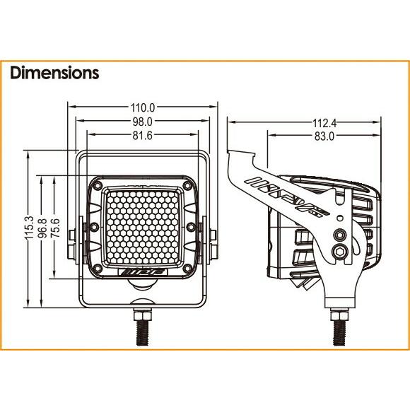 IPF 600シリーズ CUBE ワーキングランプ 2インチ（24v）