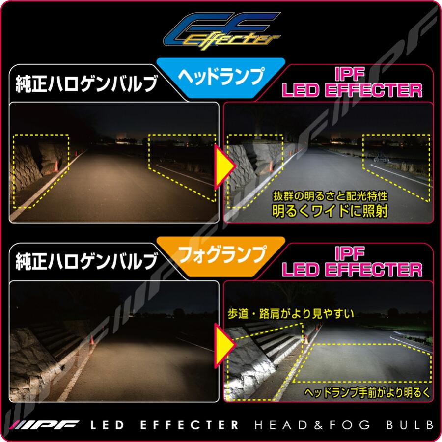 IPF IPF LED エフェクター ヘッド＆フォグ バルブ HB3/4 6500K