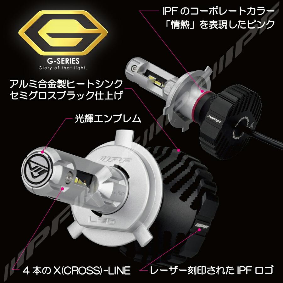 IPF LEDヘッドランプバルブ Gシリーズ H4 コンパクト 6500k