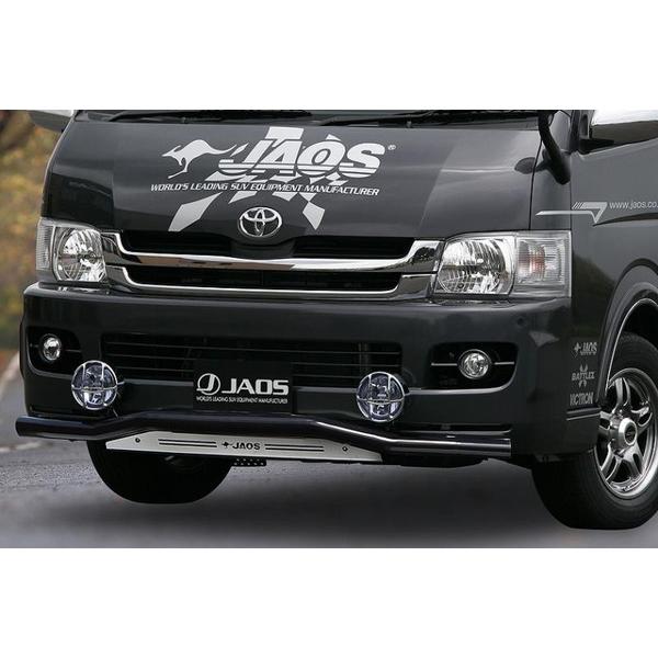 (美品)ハイエースワイド(7型) JAOS スキッドバーフロント用　引取りも可◎ JAOS フロントスキッドバー ポリッシュ/ブラスト ワイド3型