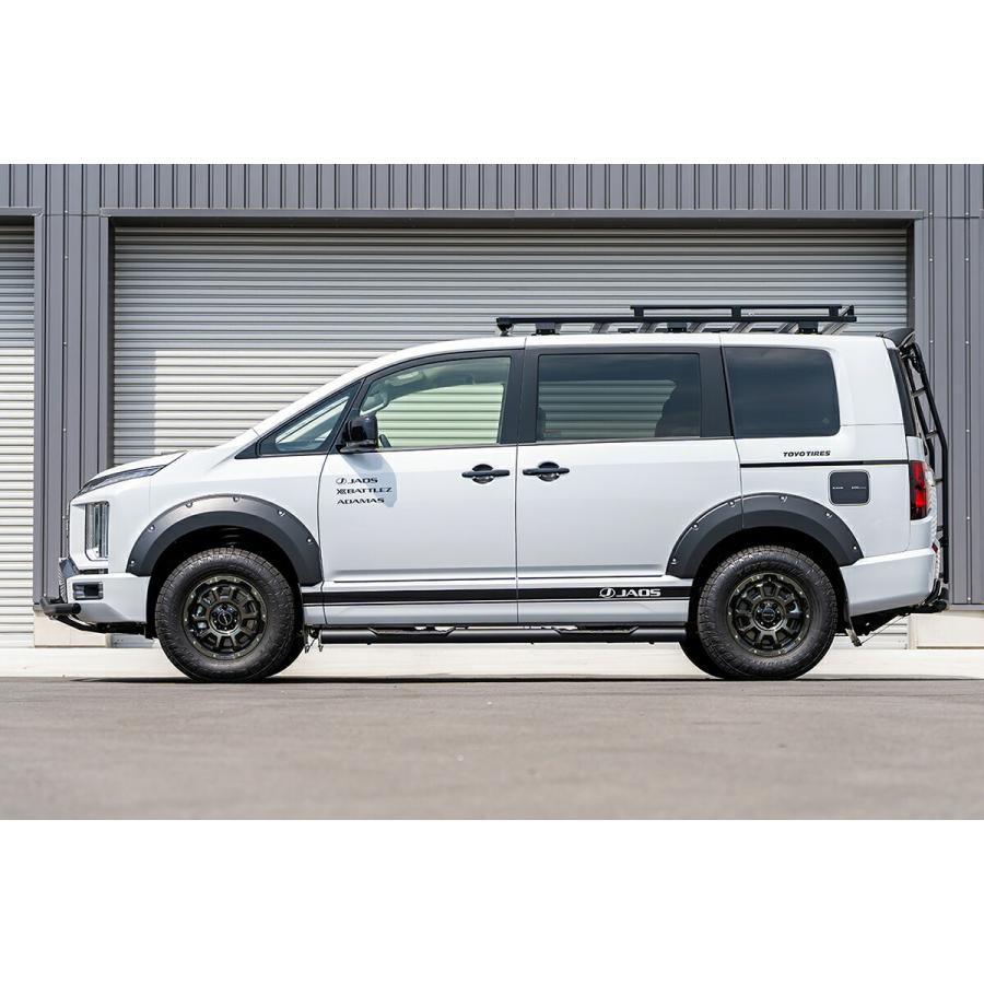 デリカD:5 JAOS フェンダーガーニッシュ type-X ブラックマイカ塗装 JAOS ジャオス フェンダーガーニッシュ type-X 塗装品 マットブラック