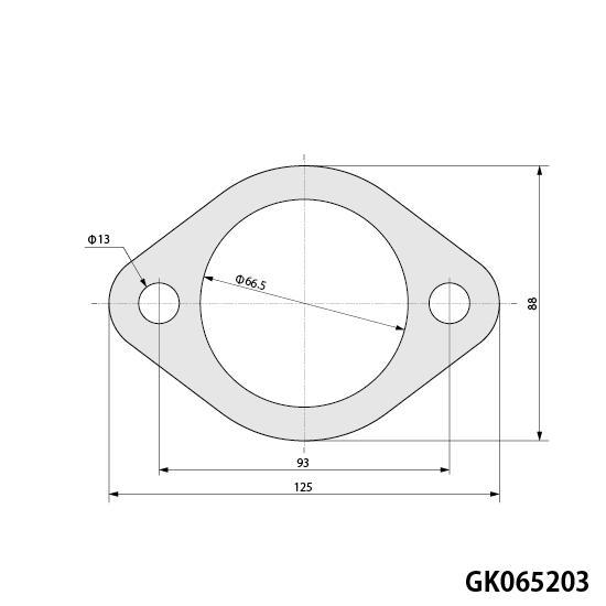 でこ様 柿本改 2穴タイプ ガスケット 65092二穴 GK065203 : オートクラフト