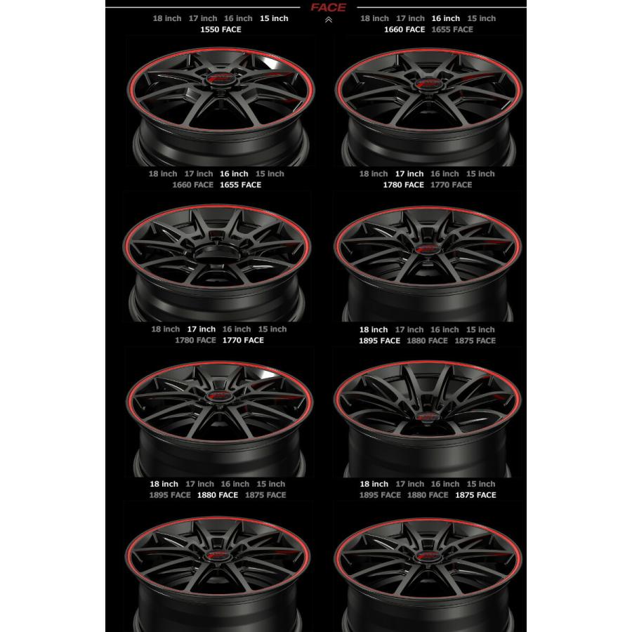 MID RMP RACING R25 (ブラック/リムレッドライン) アルミホイール 4本 