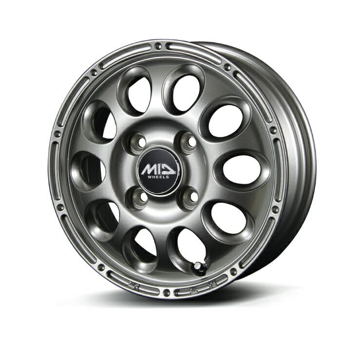 あやはるパパ 5/55R17 ホイールセット 3/4ブラック/シルバー MID WHEELS GAIA BRIG アルミホイール4本セット 12x3.5B 4H PCD100 +45
