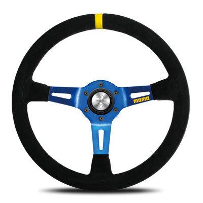 MOMO モモ ステアリング MOD.08 スエード/ブルースポーク 350mm : momo 