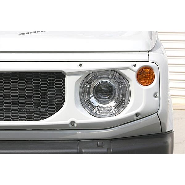 ジャンボ‼️ジムニー シエラ ノマド グリル未塗装 ジャンボエンブレム ホワイト① モンスタースポーツ Monster Sport フロントグリル ABS樹脂 未塗装
