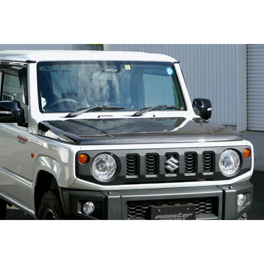 Monster Sport モンスタースポーツ カーボンエンジンフード C-FRP綾織 ジムニー JB64W 18.07〜(1〜5型) R06A 個人宅配送不可の画像