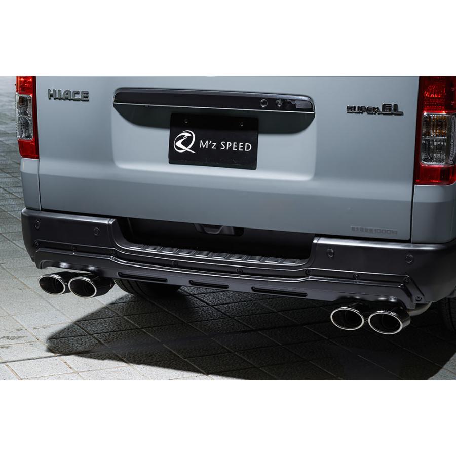 ハイエース エムズスピード リアバンパーパネル リアライナー フレックス M'z SPEED リアバンパースポイラー 未塗装 FRP ハイエースバン 200系