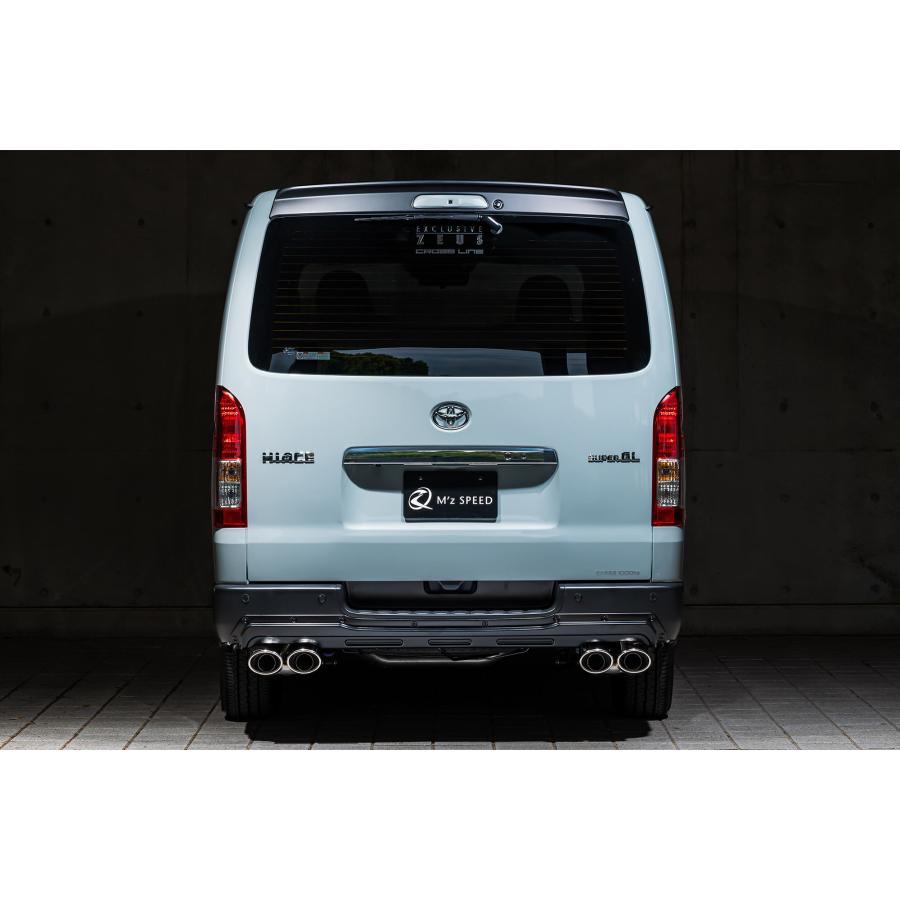 ハイエース エムズスピード リアバンパーパネル リアライナー フレックス M'z SPEED リアバンパースポイラー 未塗装 FRP ハイエースバン 200系