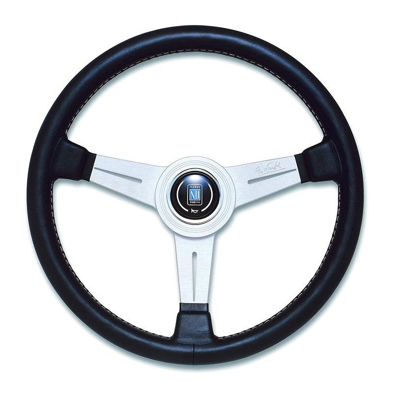 NARDI 正規品 ナルディ CLASSIC ブラックレザー/シルバースポーク（38φ