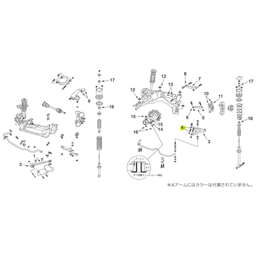 NISMO nismo ニスモ リヤAアームブッシュ(補修部品) 55550-RS590用 1個