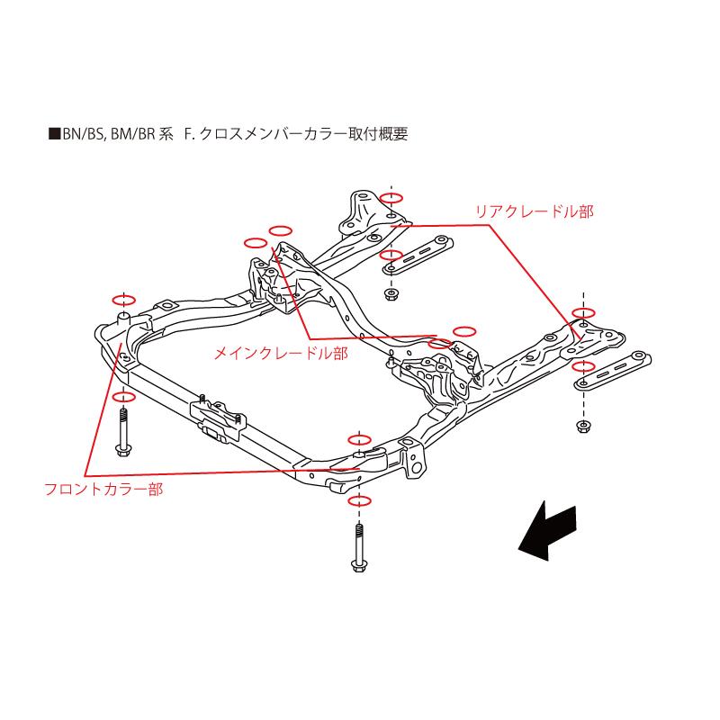 車 ［未使用品］PROVA クロスメンバーカラー フロント スバル車用 リジカラ