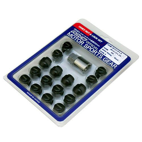 RAYS レイズ ロック＆ナットセット M12×P1.5 ブラック ショートタイプ 