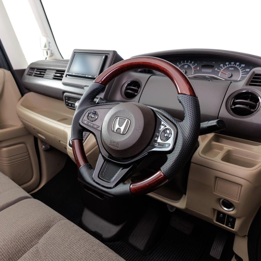 REAL（レアル） ステアリング 56ブラウンウッド(ブラックステッチ) N