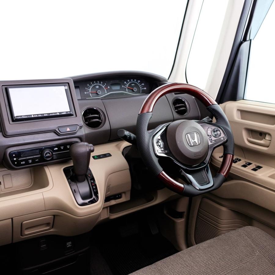 REAL（レアル） ステアリング 56ブラウンウッド(ブラックステッチ) N