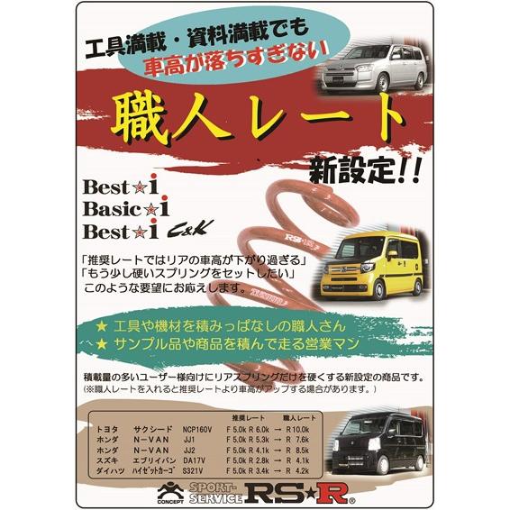 Basic i RSR 車高調 Basic☆i リア職人レート仕様 サクシードバン 