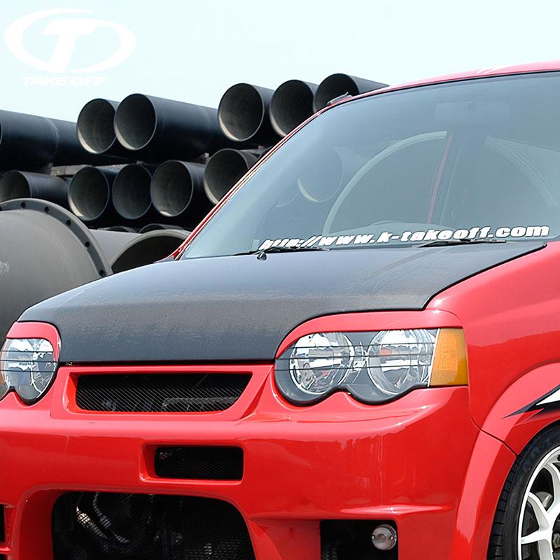 L900ムーヴ　カーボンボンネット MOVE L900系 後期 AERO DOWN CUSTOM VOLSAGE BONNET SPOILER : エアロ