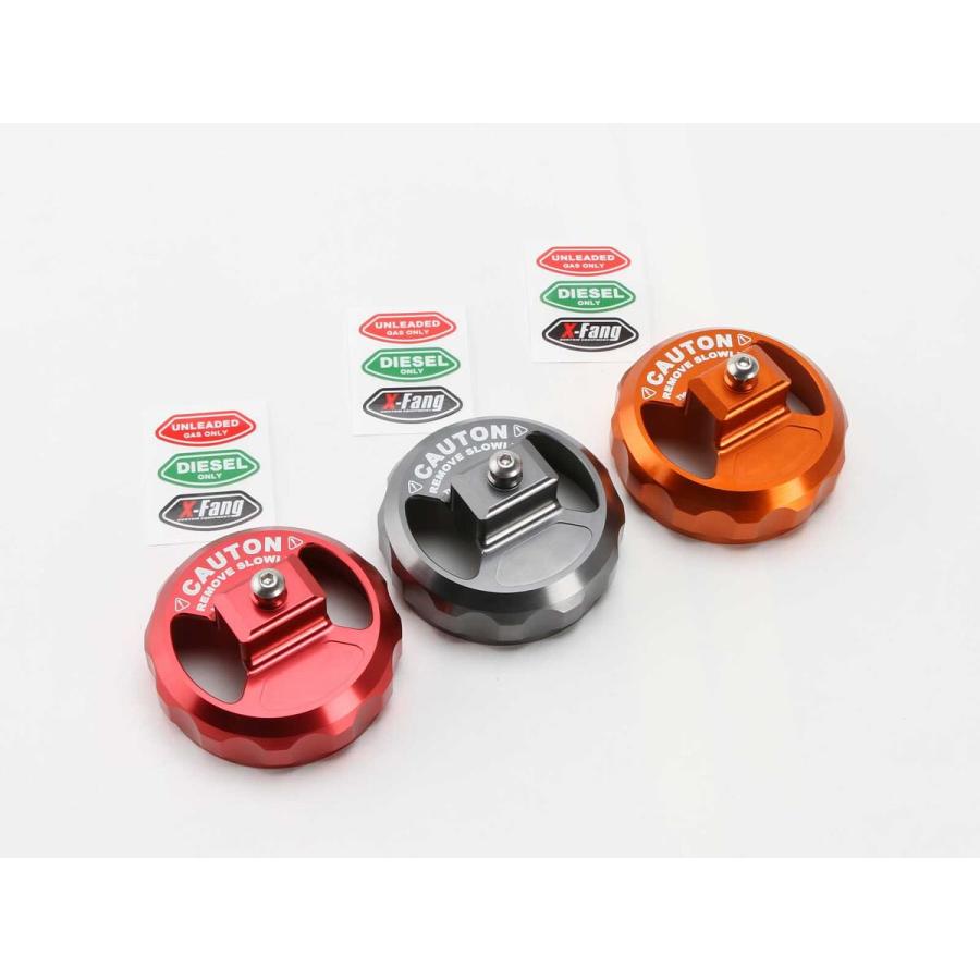 X-Fang ビレットフューエルキャップカバー オレンジ デリカD:5 CV1W