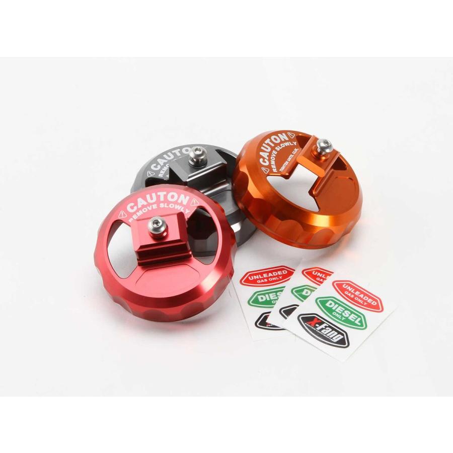 X-Fang ビレットフューエルキャップカバー オレンジ デリカD:5 CV1W